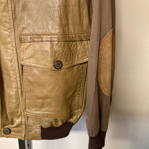 Vintage Jacques Franchi Paris Leather Wool Coat XL Brown Elbow Patches - Picture 5 of 12